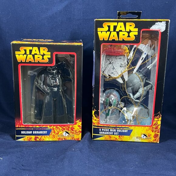 Kurt Adler Star Wars Holiday Ornaments Set - Darth Vader & 5-Piece Mini Starship - Picture 1 of 5